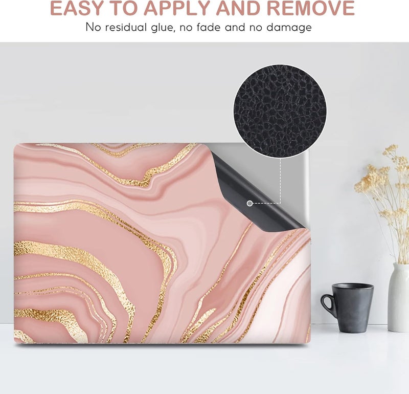 DINKY Laptop Skin Sticker Decal, 12" 13" 13.3" 14" 15" 15.4" 15.7 inch Laptop Universal Reusable Vinyl Skin Stickers Cover Art Decal Notebook PC Personalized Protector-Rose Gold Fluid - Image 5